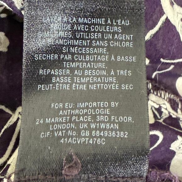 Maeve Anthropologie Monkey Print Pleated Blouse Top Mod Whimsy Twee Retro 8 - Picture 7 of 7